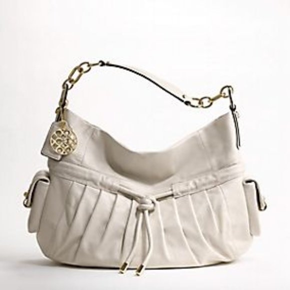 Coach Kristin Rouched Drawstring Hobo Bag in Chalk - Picture 1 of 5